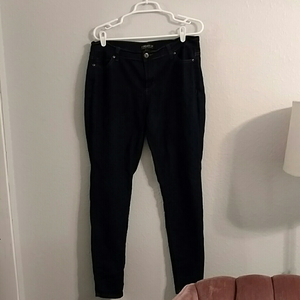 Dark denim wash skinny jeans