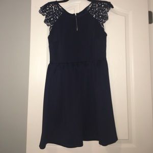Navy blue dress.