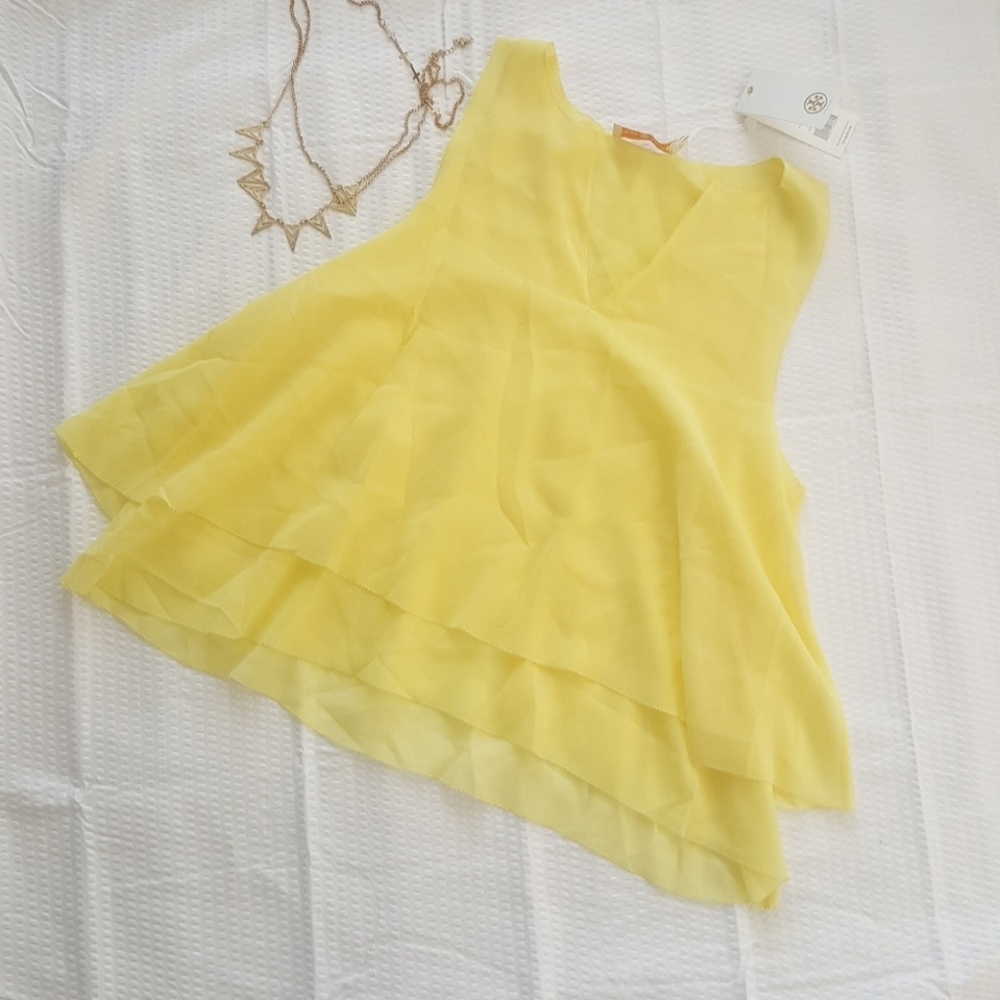 Tory Burch yellow silk top