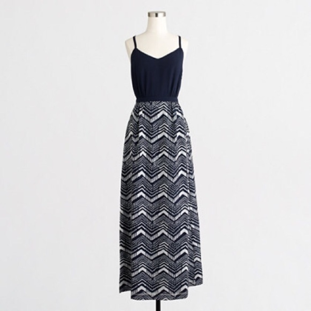 J.Crew Navy Print Maxi