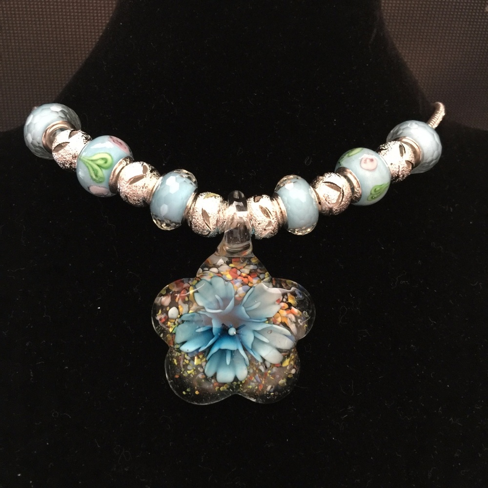 Necklace with a Single Stone and Beads