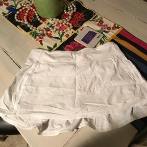 White Lulu Lemon Tennis Skirt