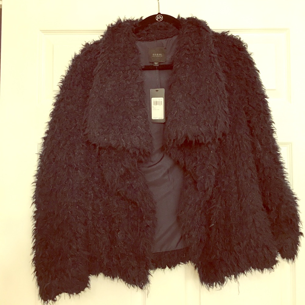 GUESS faux fur jacket. NWOT