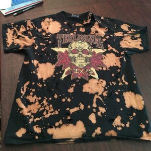 Handmade bleached edgy shirt w/ holes