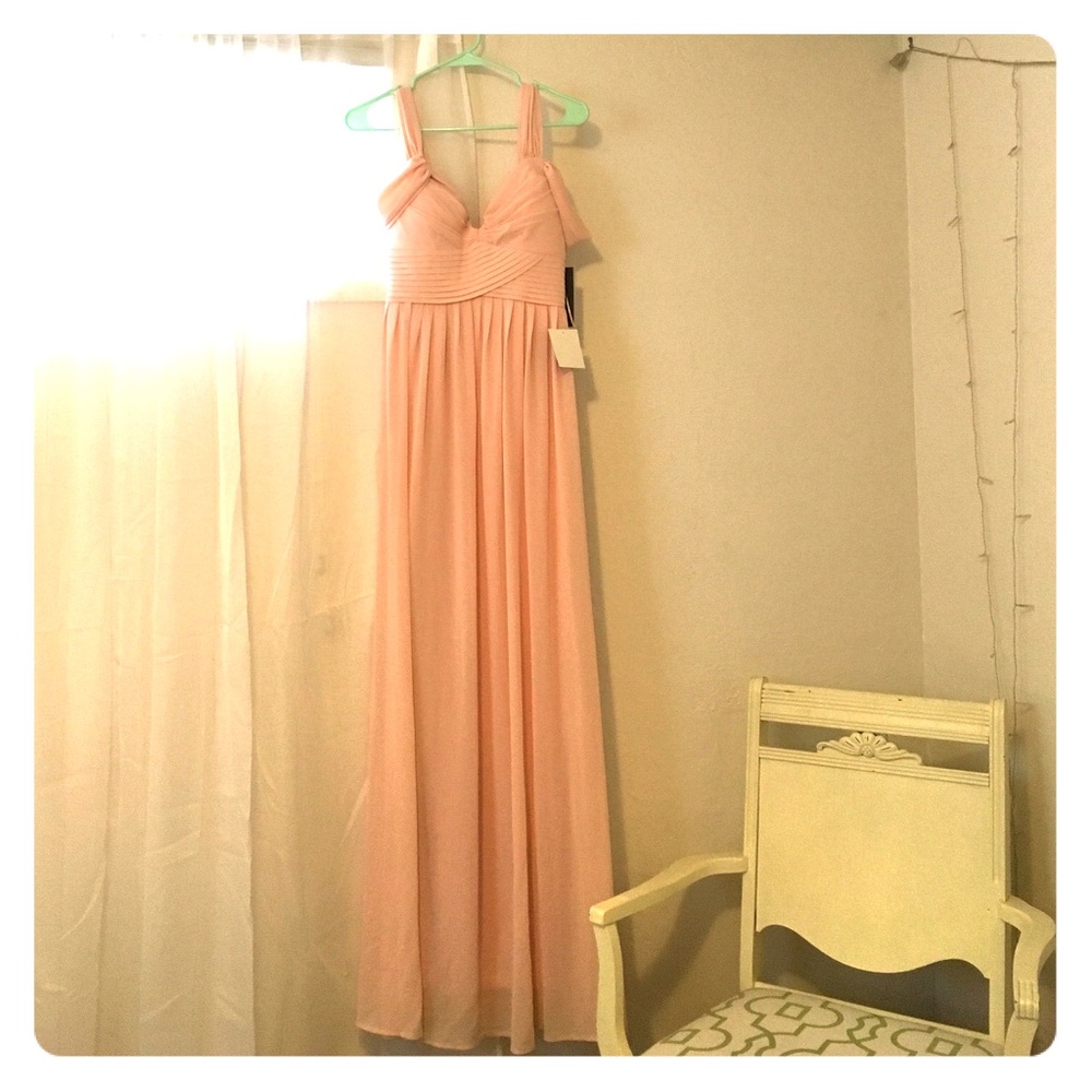 Lulu's Floor length blush gown, bridesmaid dress