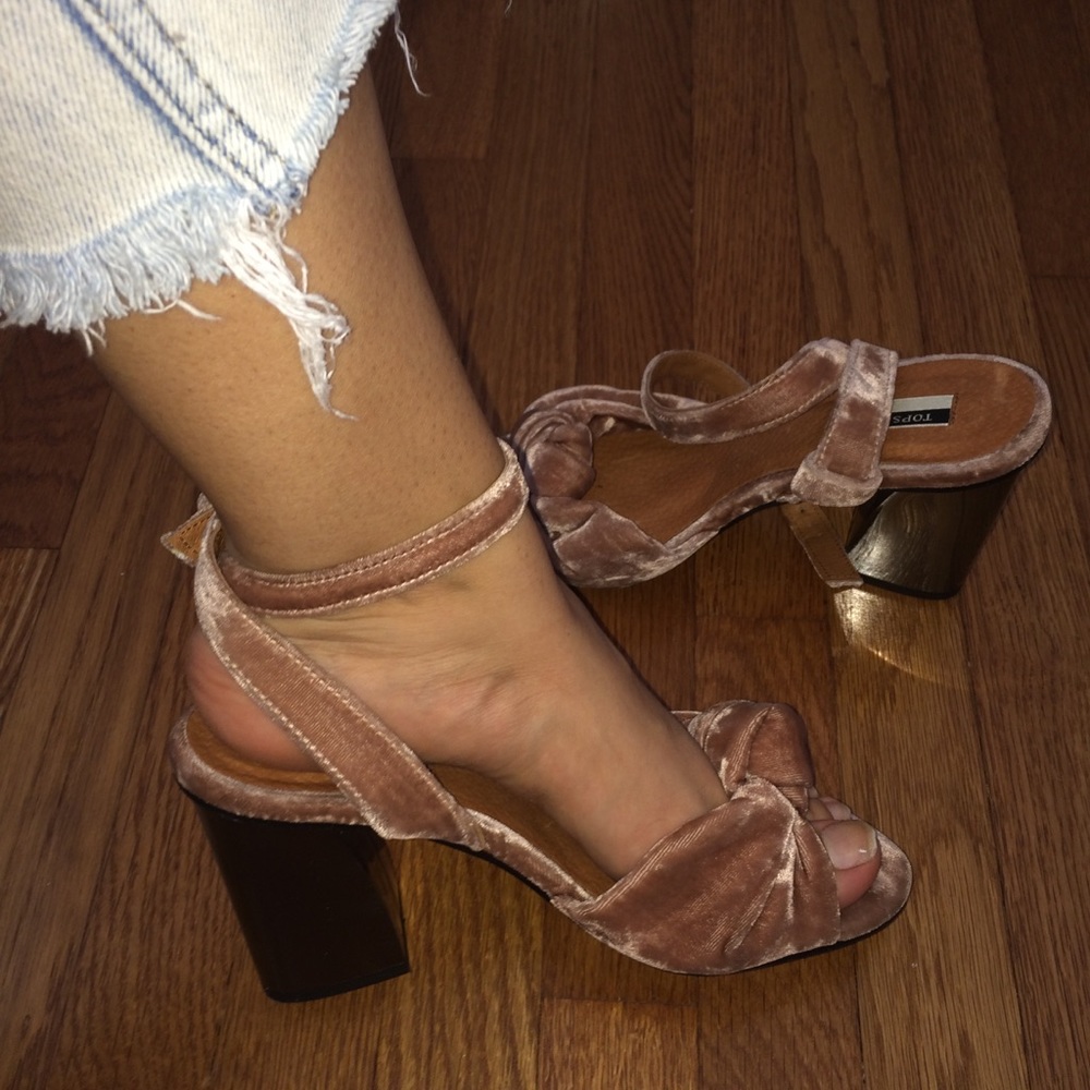 Topshop rose pink velvet heels - Picture 4 of 7