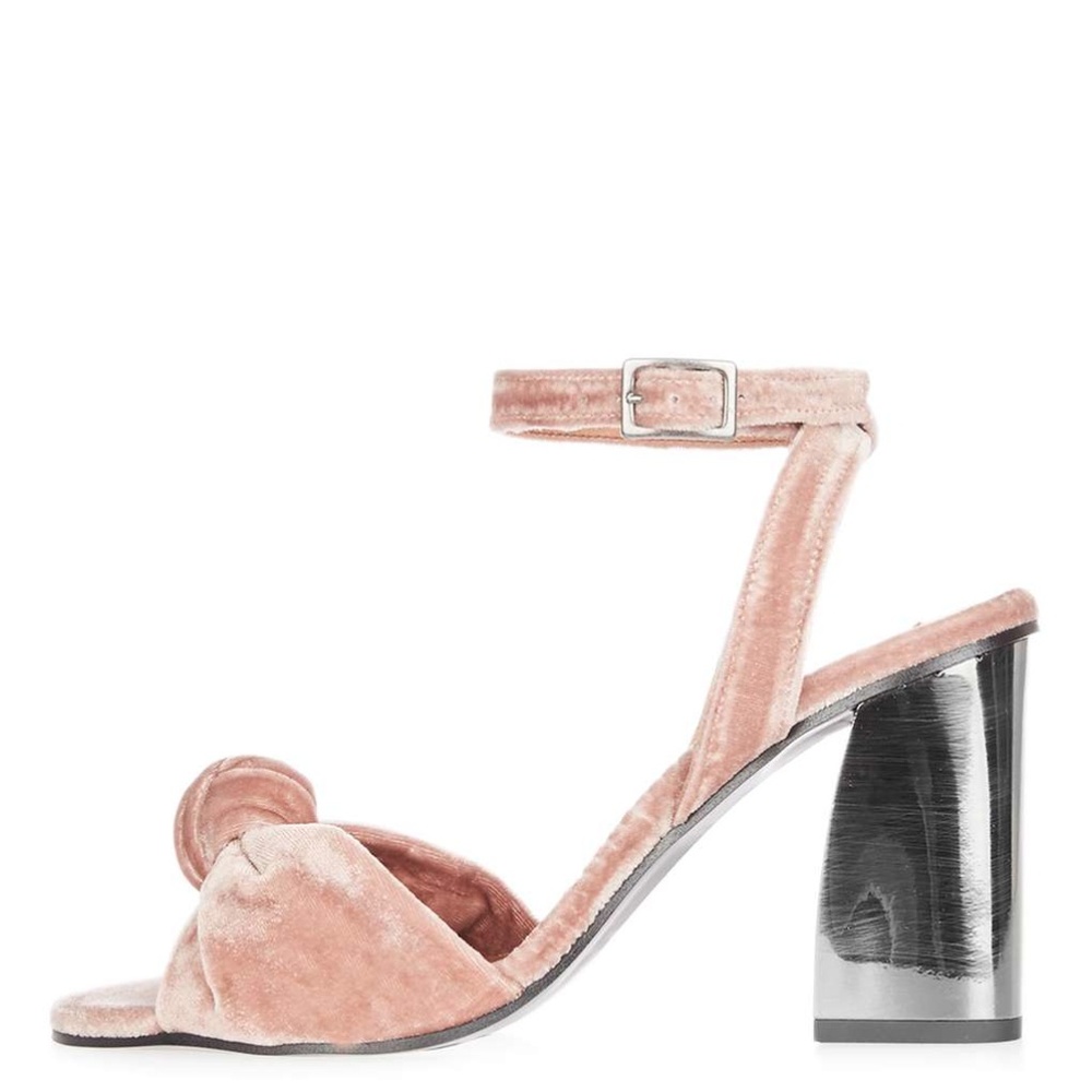 Topshop rose pink velvet heels - Picture 3 of 7