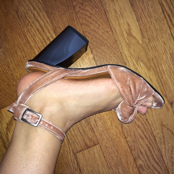 Topshop rose pink velvet heels - Picture 6 of 7