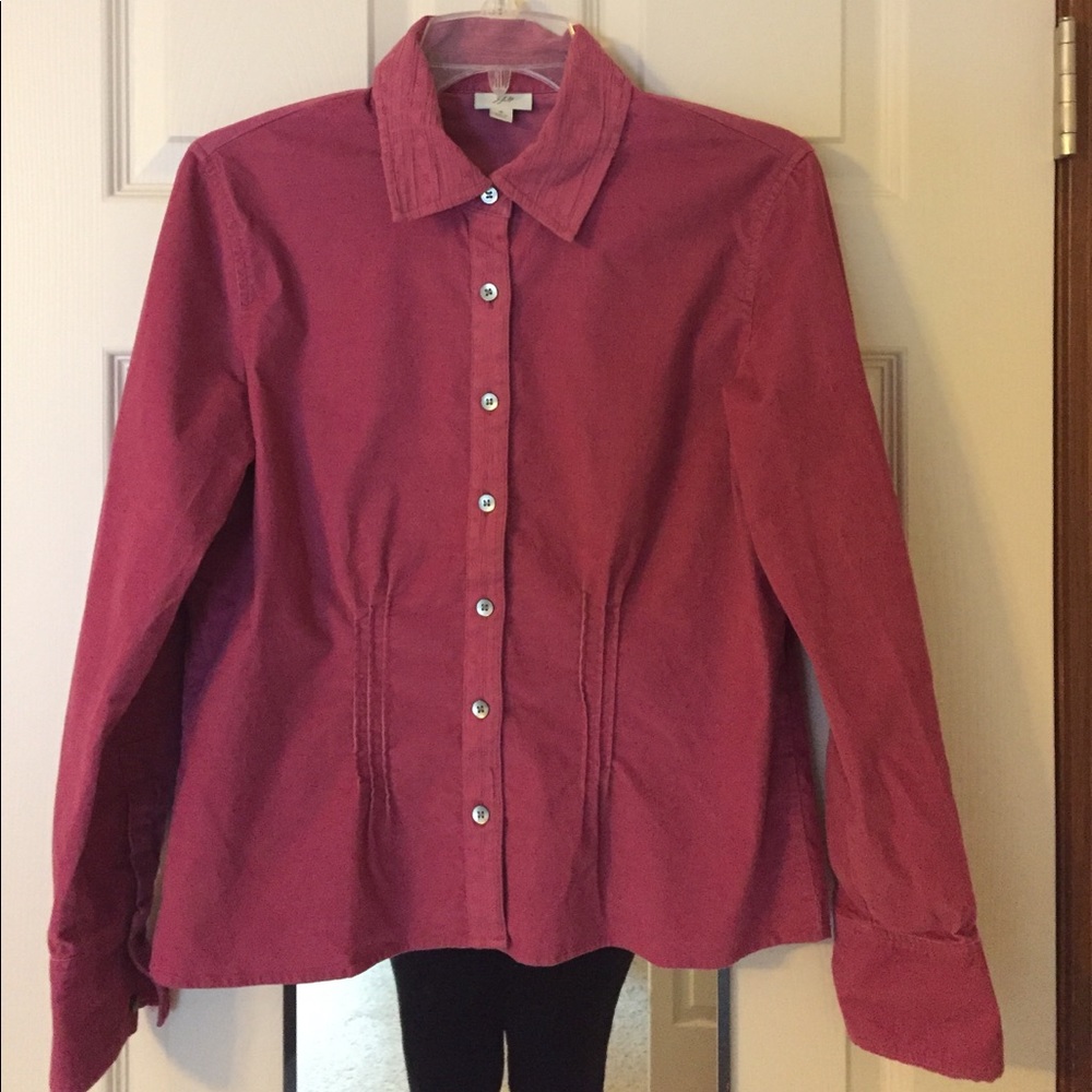 Soft fine corduroy vintage J.Jill raspberry blouse