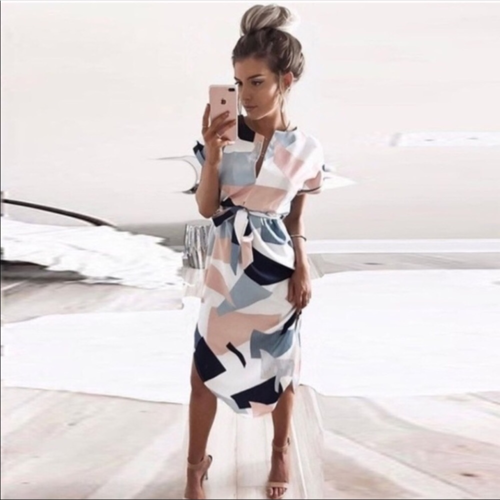 Geometric midi dress