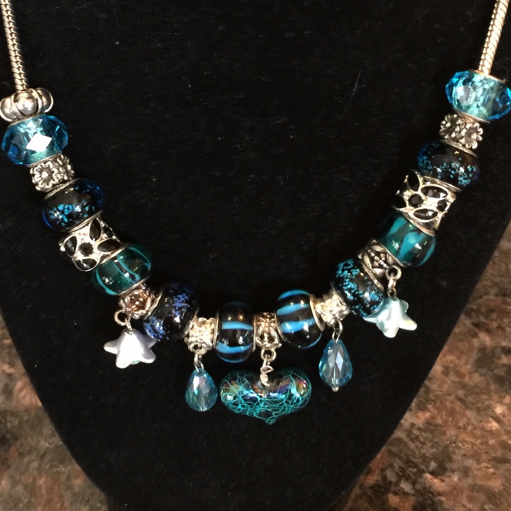 Necklace with Drop Dangle and Beads