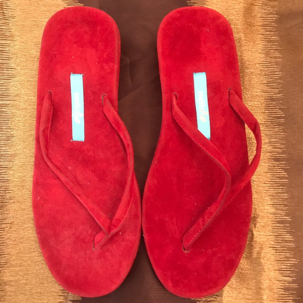 Mella velvet platform flip flops