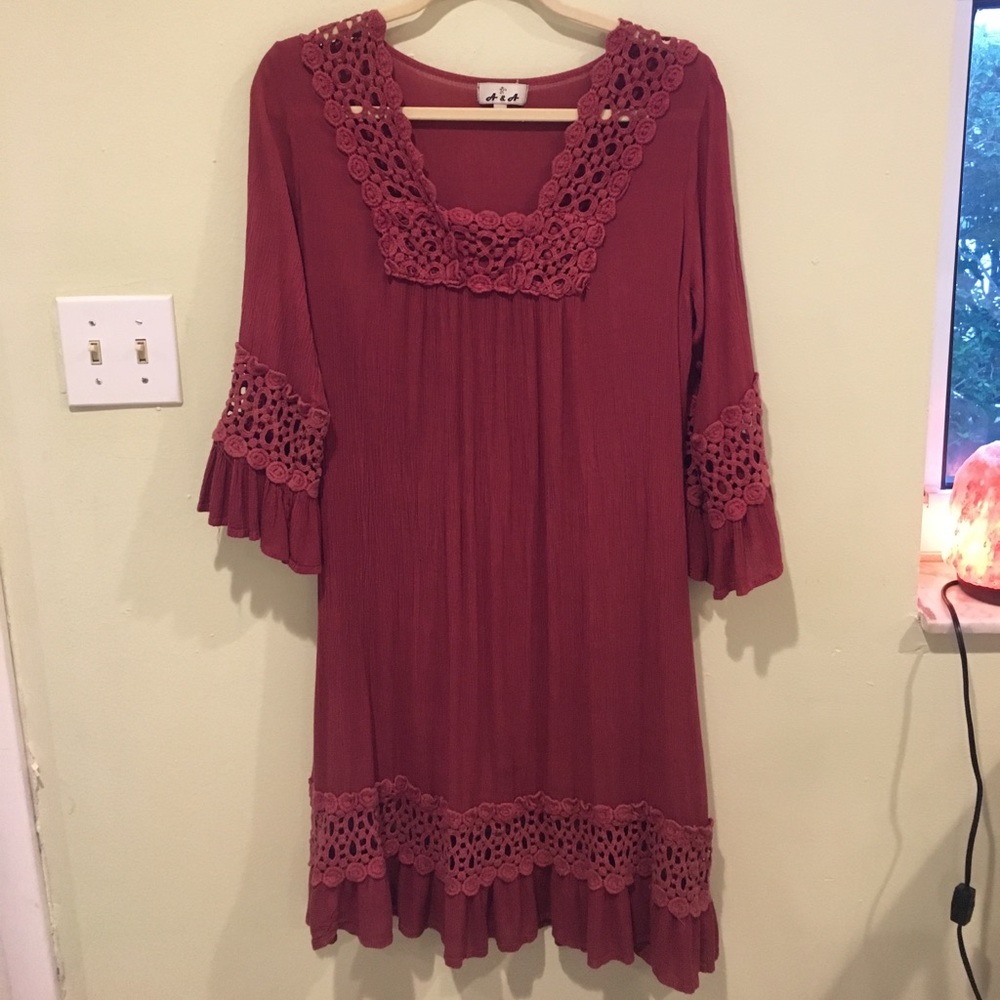 Maroon Boho Dress