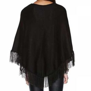 NEW Truehitt Nasty Gal Fringe Poncho Sweater Small