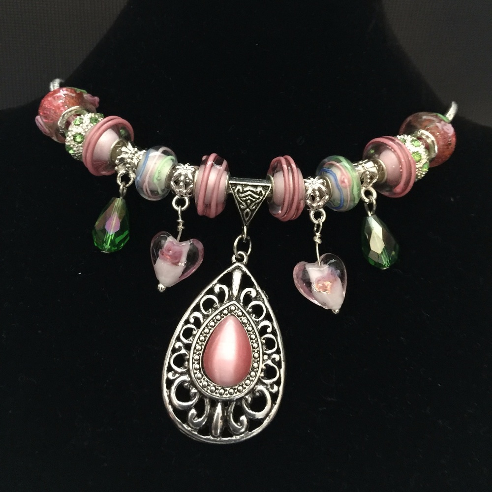 Necklace with Drop Dangle and Beads