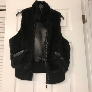 Black "faux fur" vest