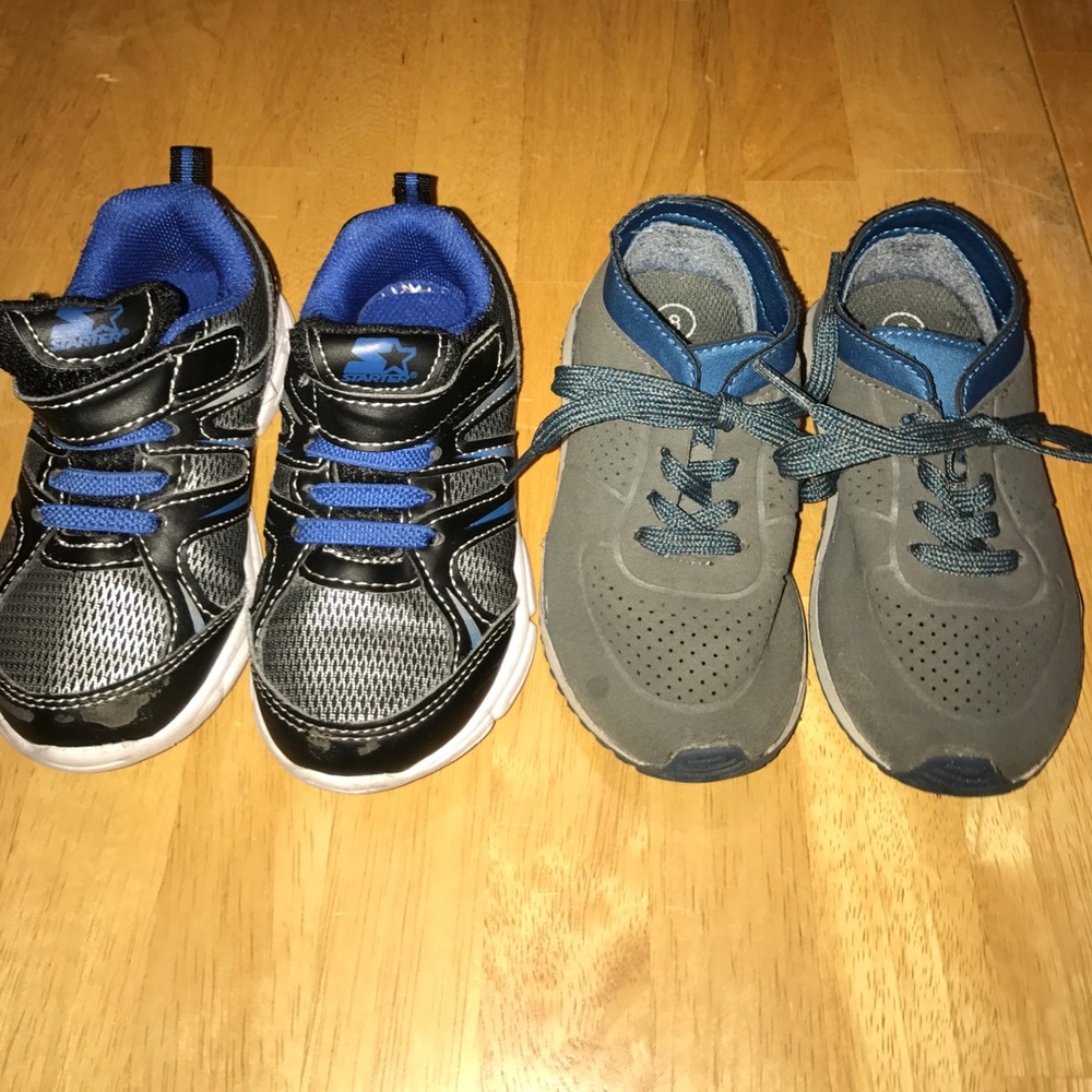 2 pairs boys shoes