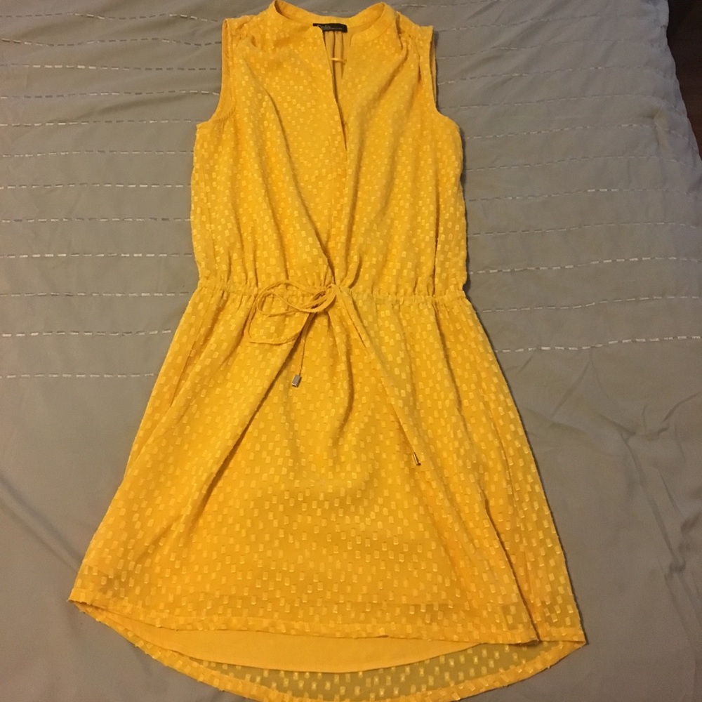 Gold/yellow tie waist dress