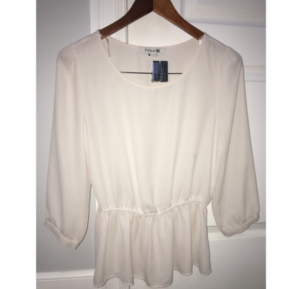 FOREVER 21 CREAM BLOUSE