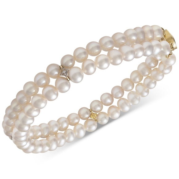 Macy 14k Gold Cultured Freshwater Pearl (5mm) & Diamond