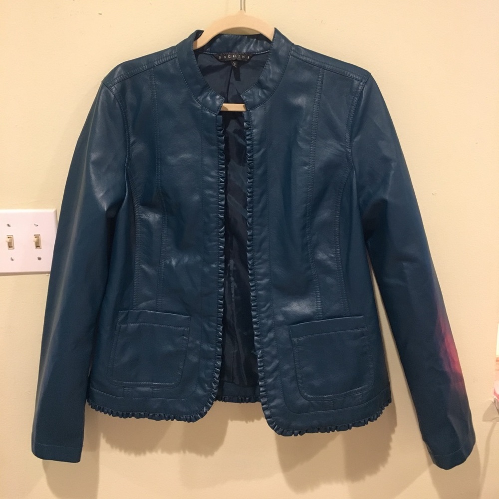 Deep Teal Leather Jacket