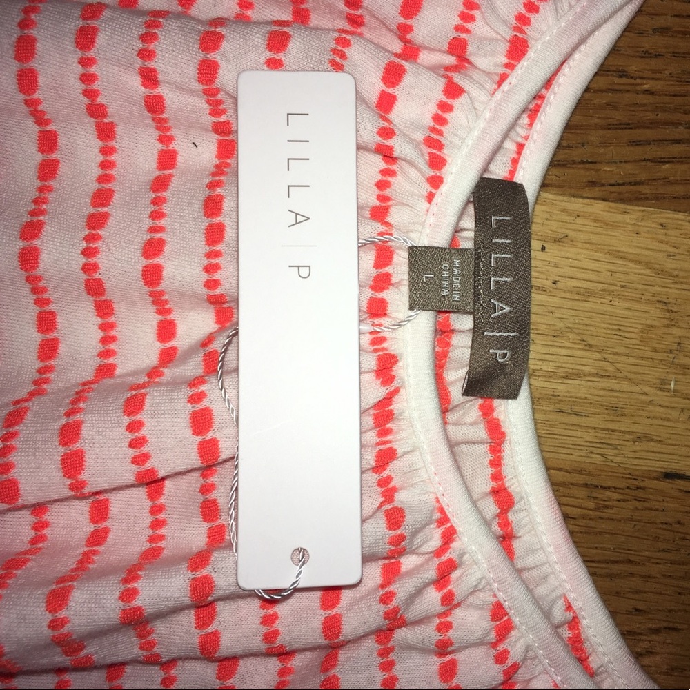 Lilla P tank camisole, flowy orange & white cotton - Picture 2 of 2