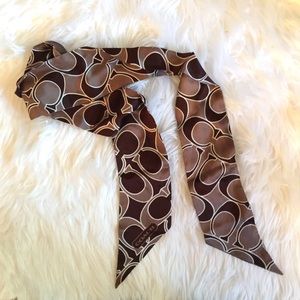Coach Long Brown Skinny Scarf