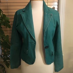 Arden B soft turquoise leather jacket - bundle and save!