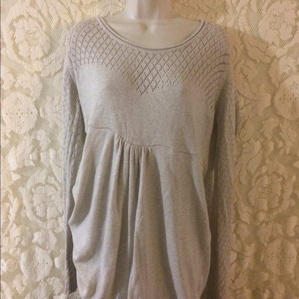 Maternity crochet long sleeve tunic top