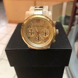 Michael Kors Tan Marble Watch - image 1