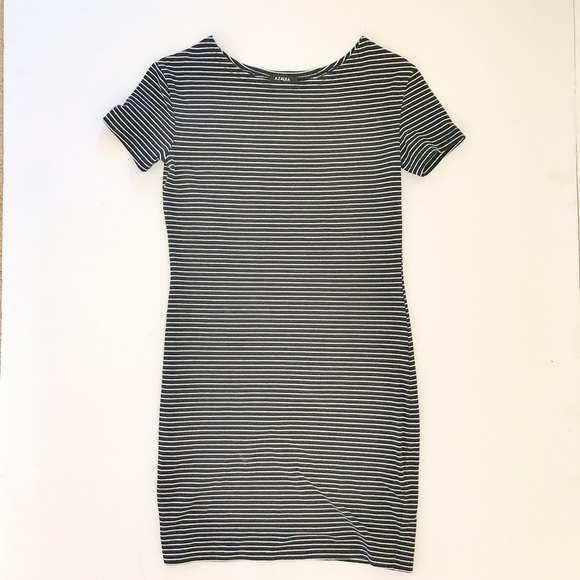 Azalea Short Sleeve BodyCon Striped Mini Dress - Picture 5 of 5
