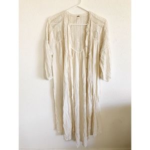 Free People Beige Button Down Cover