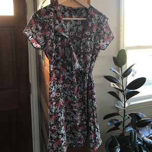 Topshop Floral Wrap Dress