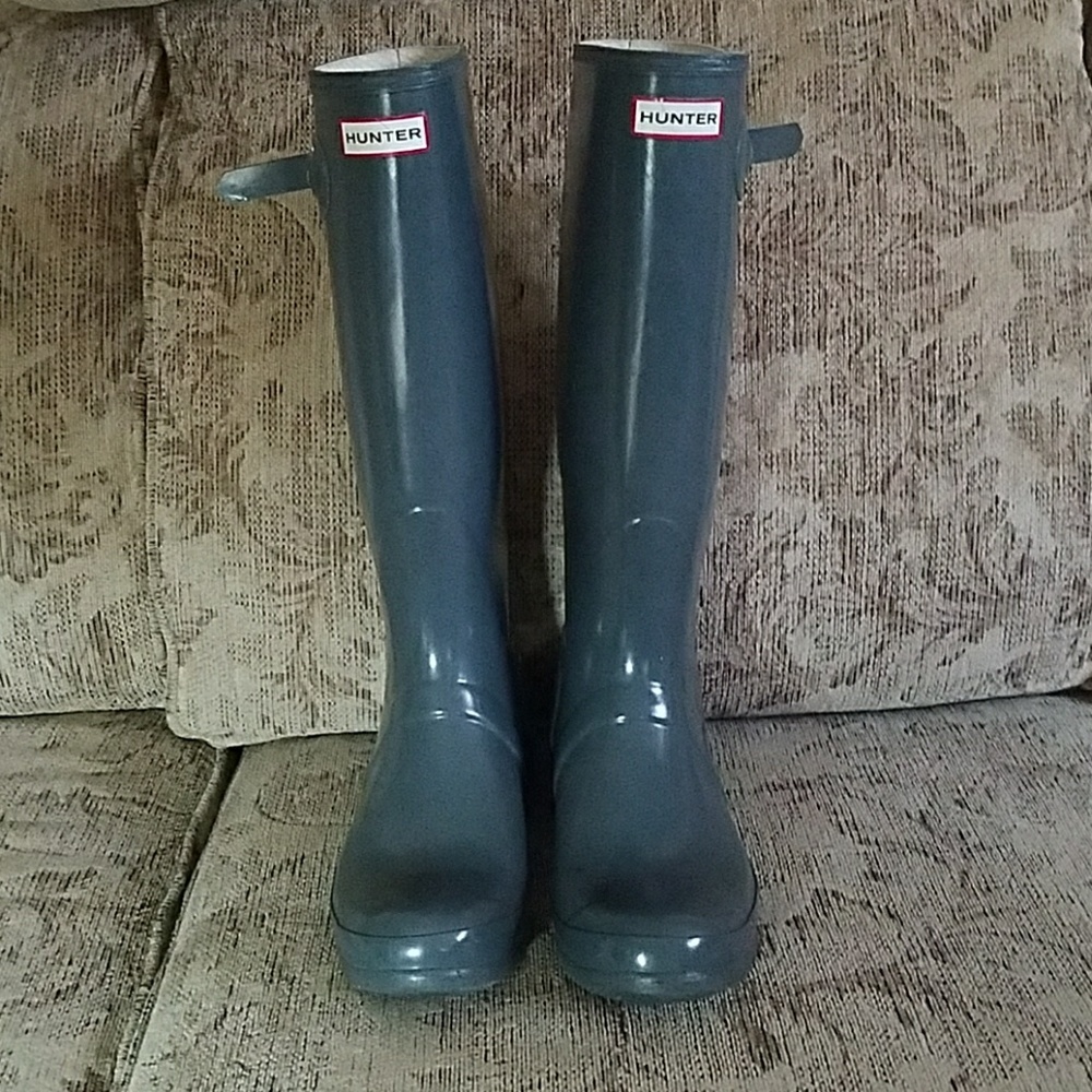 Hunter boots graphite gray gloss size 11