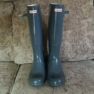 Hunter boots graphite gray gloss size 11