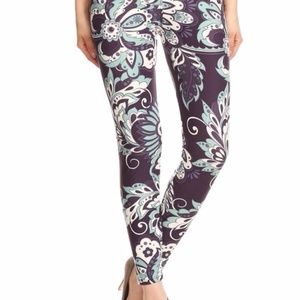 Teal & Gray Paisley Legging