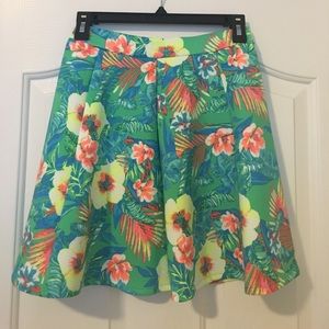 Tropical floral skirt