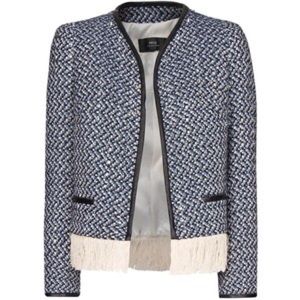 Mango Fringe Boucle Jacket size 2