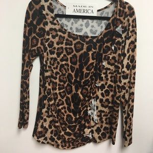 Long ruffled print shirt