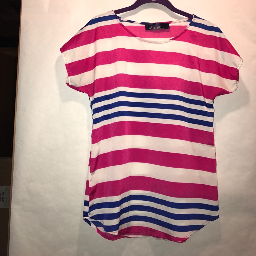 Francesca's striped blue and pink top