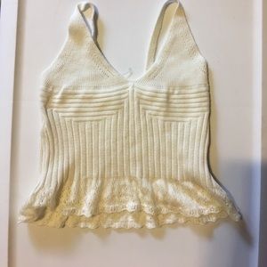 White knitted crop top