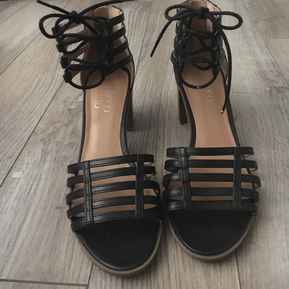 Franco Sarto Black Chunky Heels
