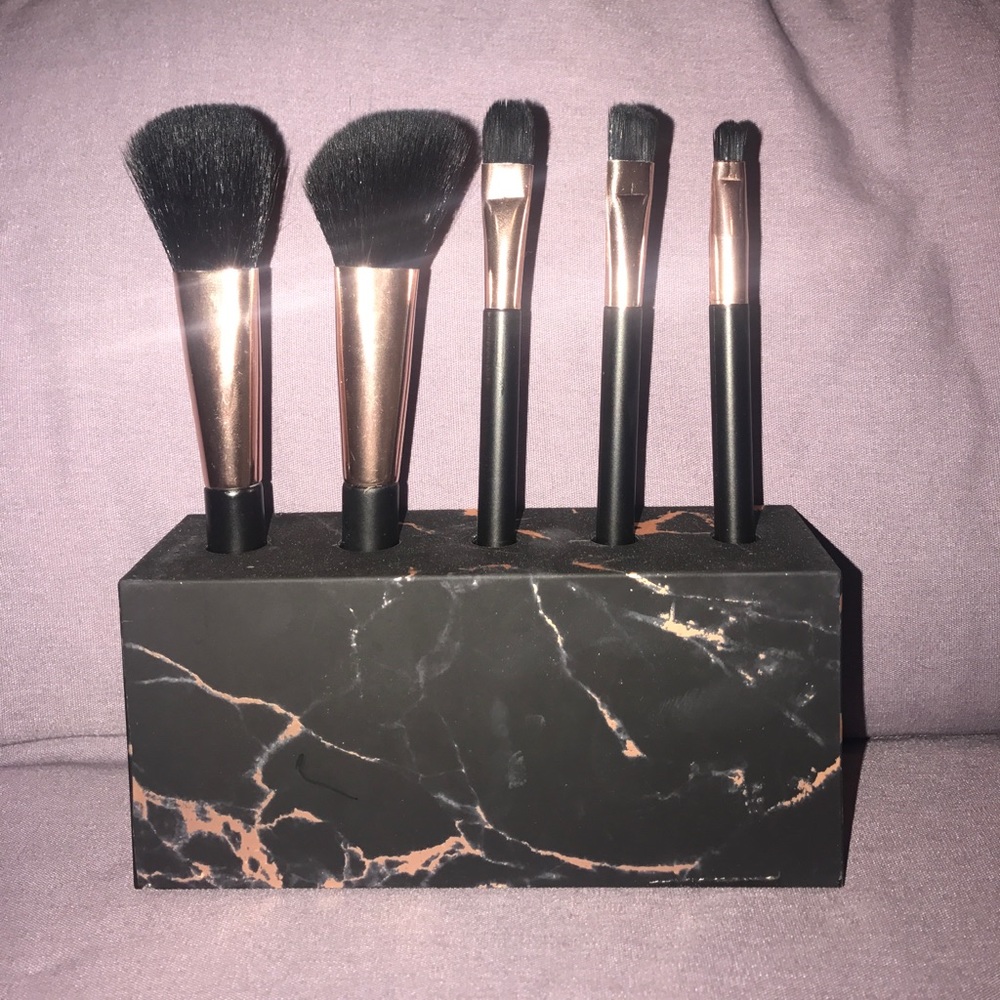 Black marble Cosmetic brush set