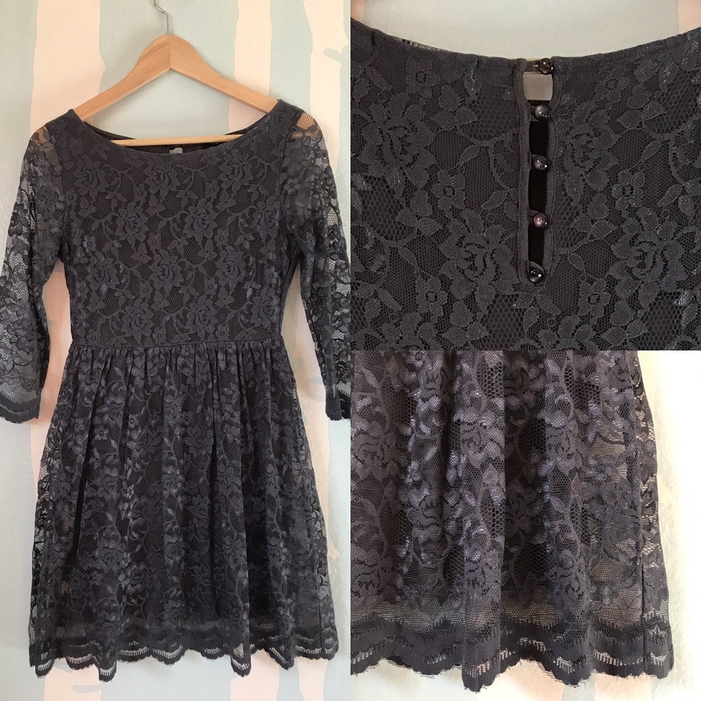 SOLD SOLD Gunmetal Grey lace party dress