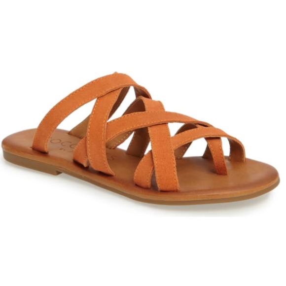 NIB Strappy Crisscross Toe Loop Slide Sandals - Picture 3 of 5