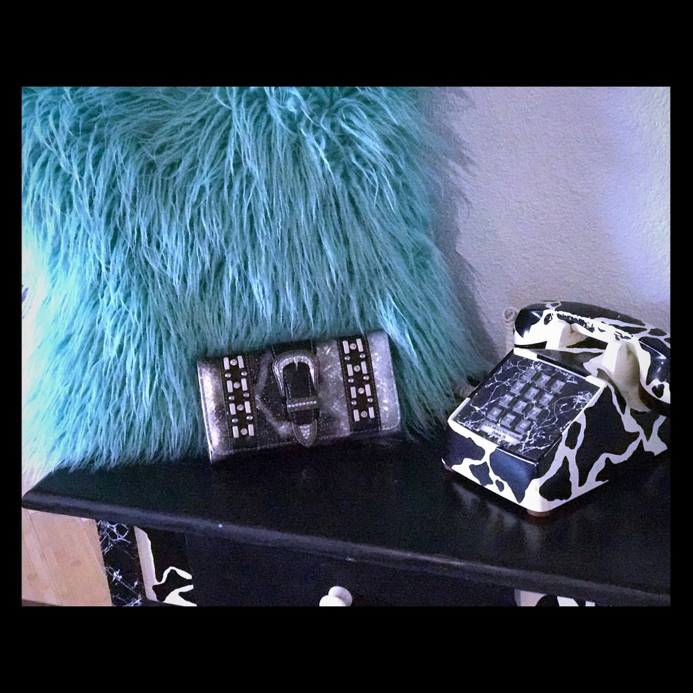 Women's western rhinestones wallet with buckle