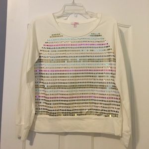 Sequin long sleeve pullover
