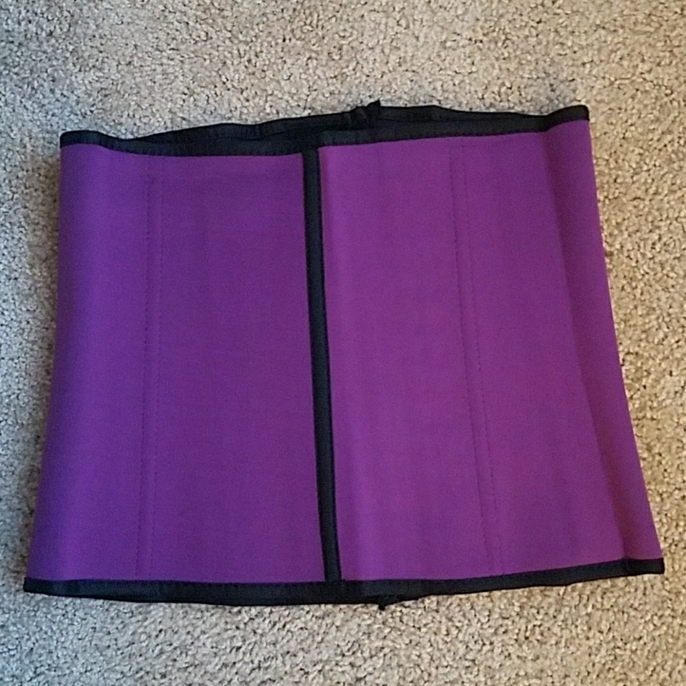 PURPLE 3 HOOK 4 BONING NEOPRENE WAIST TRAINER - Picture 3 of 4