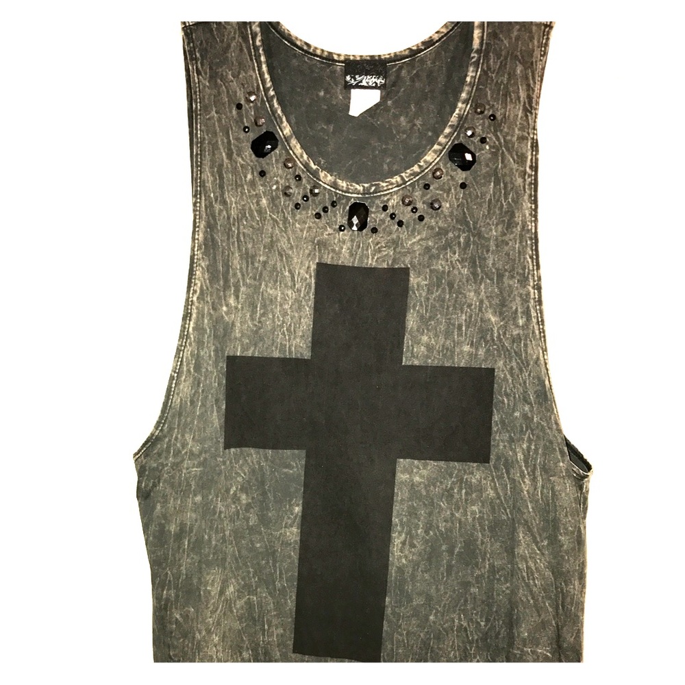 Daytrip embellished tank/muscle tee