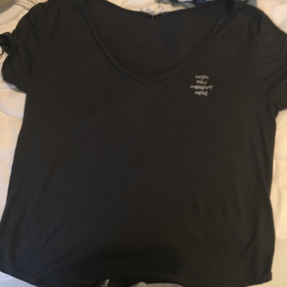 Embroidered v neck